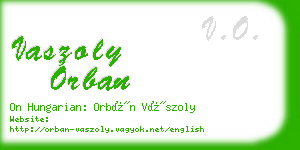vaszoly orban business card